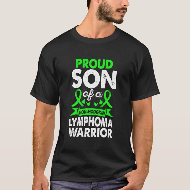 Son Of Non Hodgkin Lymphoma Warrior Awareness Gree T Shirt (Framsida)