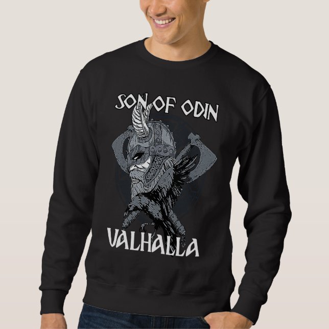 Son of Odin Valhalla Nordic Odin Mythology Celtic Lång Ärmad Tröja (Framsida)