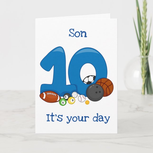 ***SON*** PÅ HANS "10:e" BIRTHDAY-KORT Kort (Framsida)