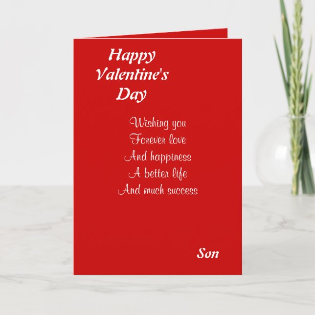 Son på valentins dag helgkort (Framsida)