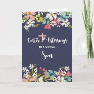 Son Påsk Blessings of Risen Kristus Flowers Kort
