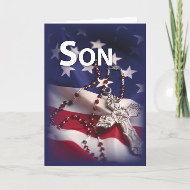 Son, Patriotiskt korsflagg, Religiös Kort (Framsida)