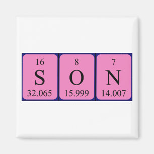 Son Periodisk magnet bord namn