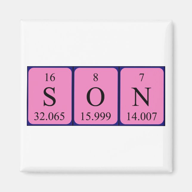 Son Periodisk magnet bord namn (Framsidan)