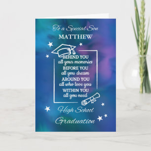 Son Personalize High School Studenten Quote Kort
