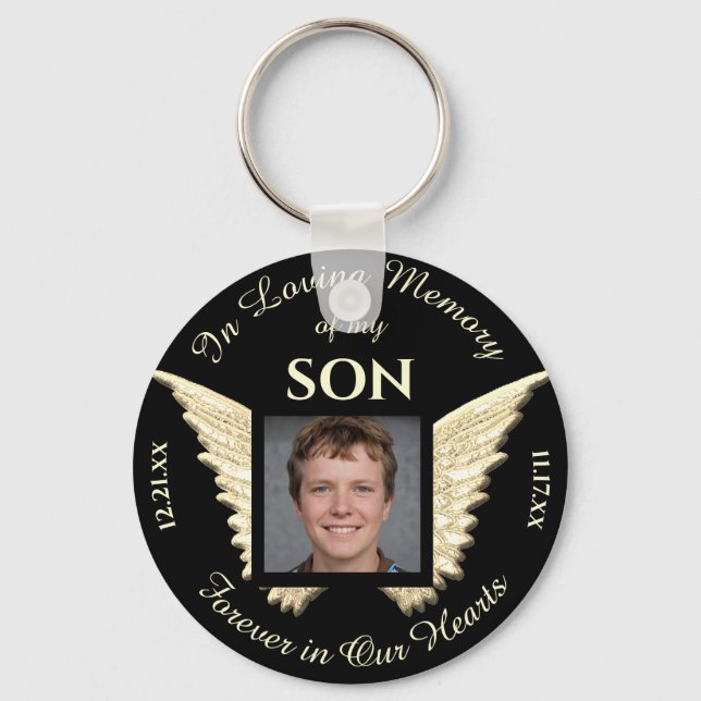 Son Photo Memorial Keychain Nyckelring (Framsida)