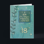 Son Religiösa 18:e födelsedag Grönt Hand plockade  Kort<br><div class="desc">din kärlek och uppskattning för din son när han firar sin artonde födelsedag. Ge honom detta kort som ger ett budskap om välsignelser och underbara kärlek.</div>