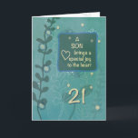 Son Religiösa 21:a födelsedag Grönt Hand plockade  Kort<br><div class="desc">Underbara minnen av hans barndom är allt du har nu. När han kommer in i vuxen ålder kommer dessa minnen att stanna i hans hjärta och sinne för evigt. På sin 21:a födelsedag,  ge,  kort din dyrbara son och låt honom veta att han är mycket älskad.</div>