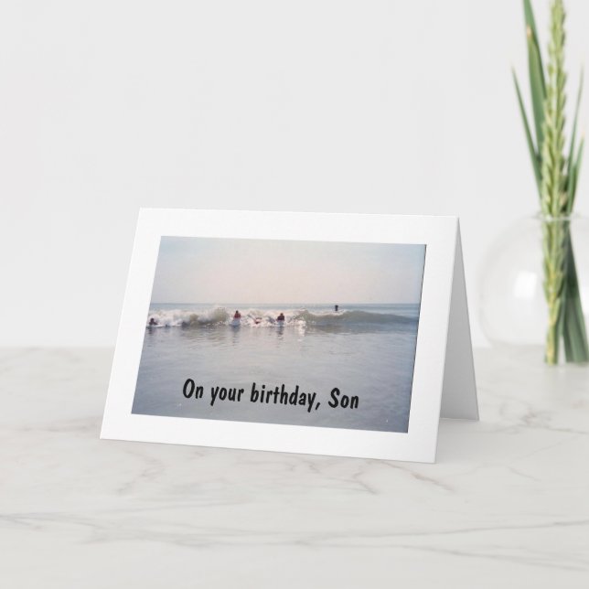 SON-RIDE WAVE OCH HA ROLIGT BIRTHDAY KORT (Framsida)