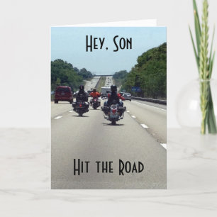***SON*** SLÅ VÄGEN=MOTORCYKLE STIL BIRTHDAG KORT