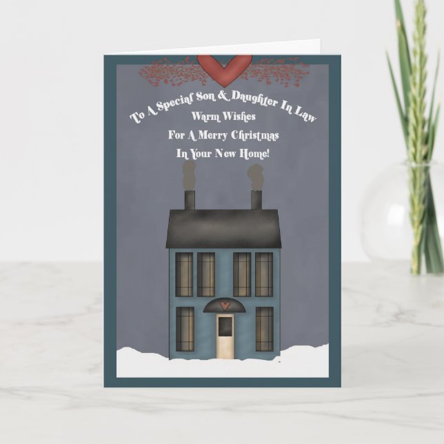 Son & Svärdotter, första julen i nya hemmet Helgkort (Framsida)