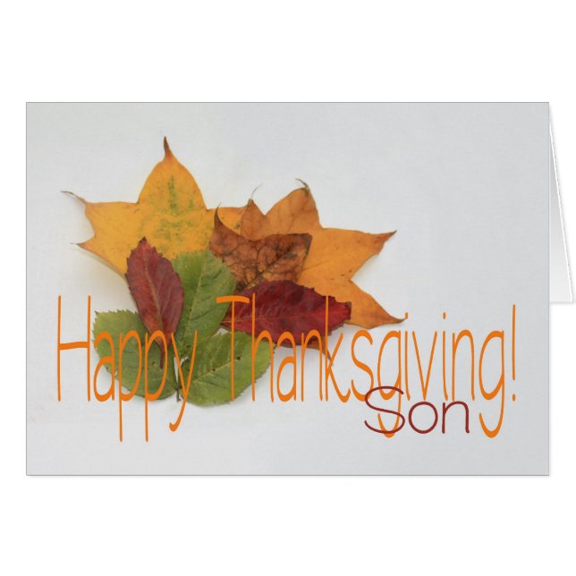 Son thanksgiving foliage hälsningskort (Framsidan Horizontal)