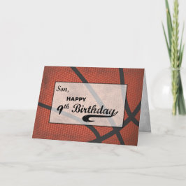 Son till 9:e födelsedagen: Basketball Large Distre Kort