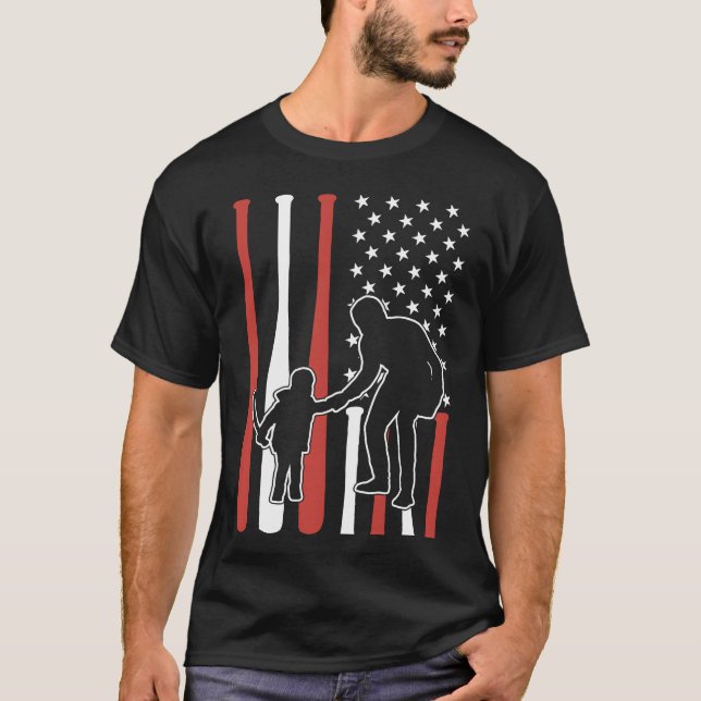 Son till American Baseball Far Boys Baseball Pappa T Shirt (Framsida)