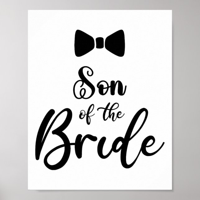 Son till Bride Bröllopsfest Family Son till G Poster (Framsidan)