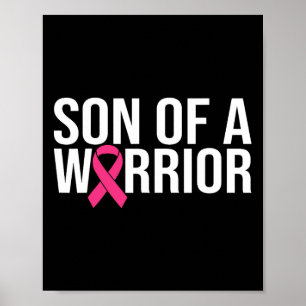 Son till en krigare Rosa Ribbon Breast Cancer Awar Poster