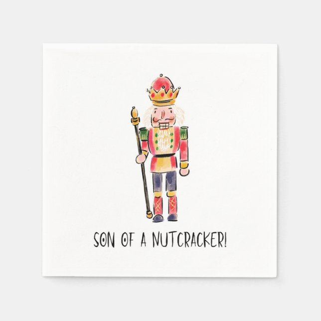 Son till en Nutcracker Cocktail Napkin Pappersservett (Framsidan)