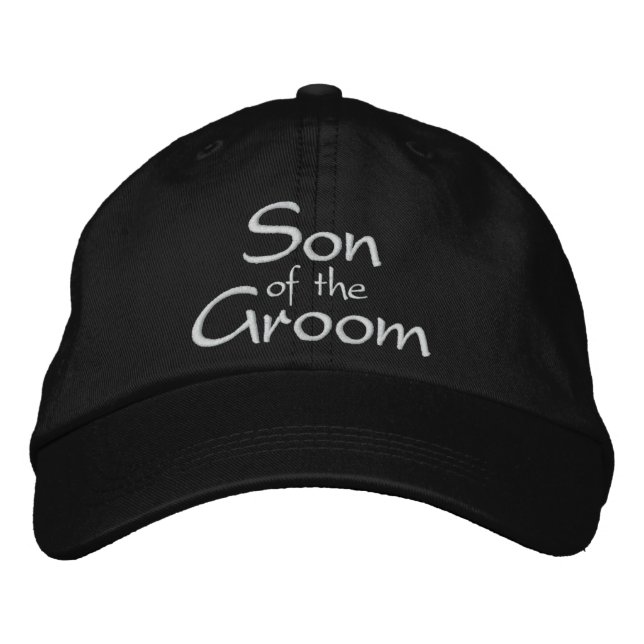 Son till Groom Embroeded Bröllop Cap Broderad Keps (Framsida)