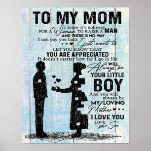 Son till Mamma-gåva, anpassa Brev till min Mamma-g Poster