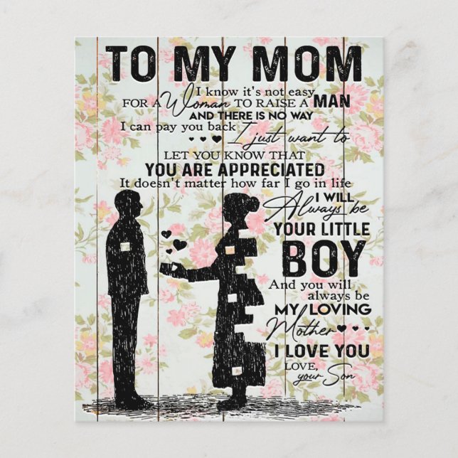 Son till Mamma-gåva till Mamma, födelsedagspresent Flygblad (Framsidan)