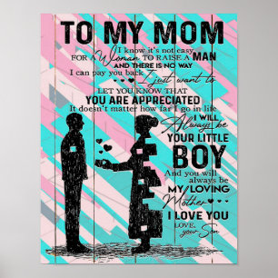 Son till Mamma-gåva till Mamma, födelsedagspresent Poster
