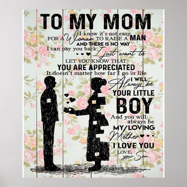 Son till Mamma-gåva till Mamma, födelsedagspresent Poster (Framsidan)