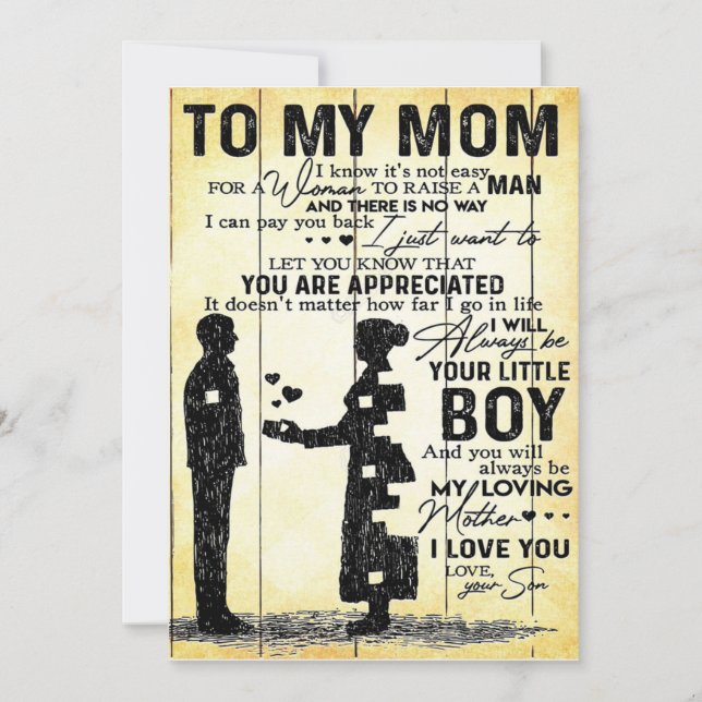 Son till Mamma Gift | Speciell gåva till familjen Julkort (Framsida)