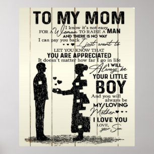 Son till Mamma Lodrät Poster   Loful Gift
