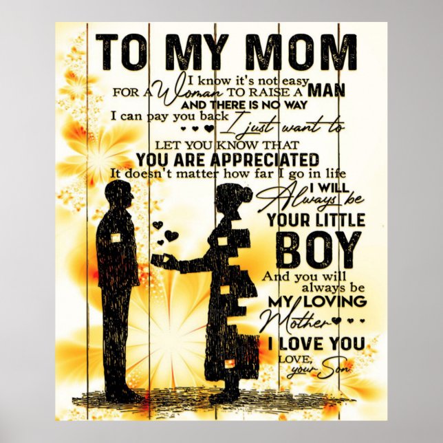 Son till Mamma till min Mamma | Hemma Dekoration Poster (Framsidan)
