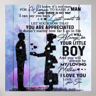 Son till min Mamma Brev, Home Dekoration, Poster