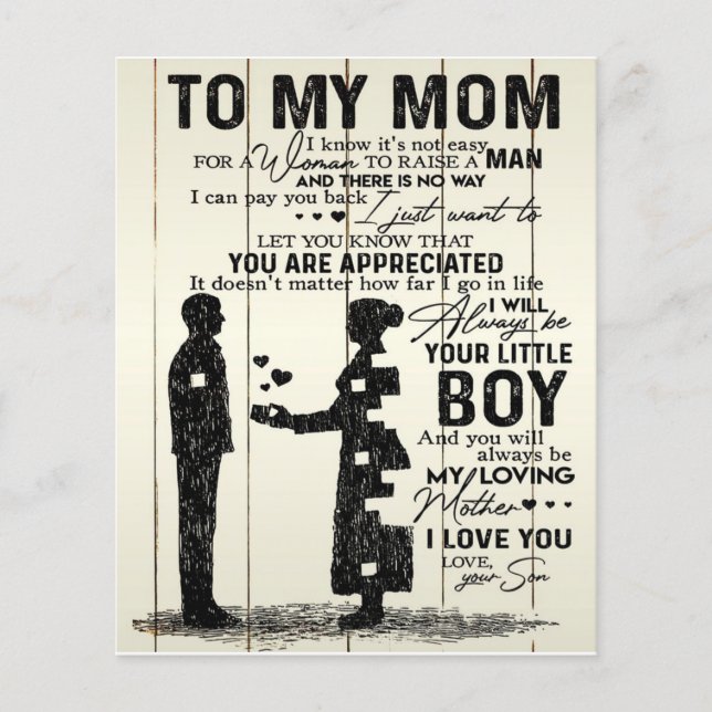 Son till min mamma brev, Speciell gåva till mamma Flygblad (Framsidan)