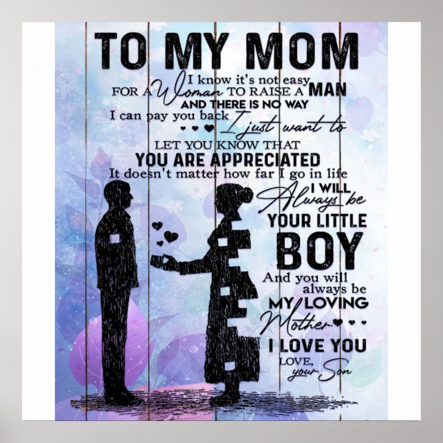 Son till min Mamma-gåva | Loful Helgdag Gift Poster (Framsidan)