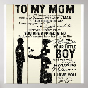 Son till min Mamma Hemdekret Bidrag till Mamma Poster