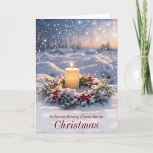Son till minnet av jul med Memorial Candle Kort