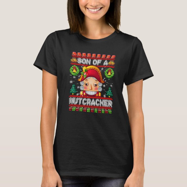 Son till Nutcracker Deez Nöt Ugly jul Sweater T Shirt (Framsida)