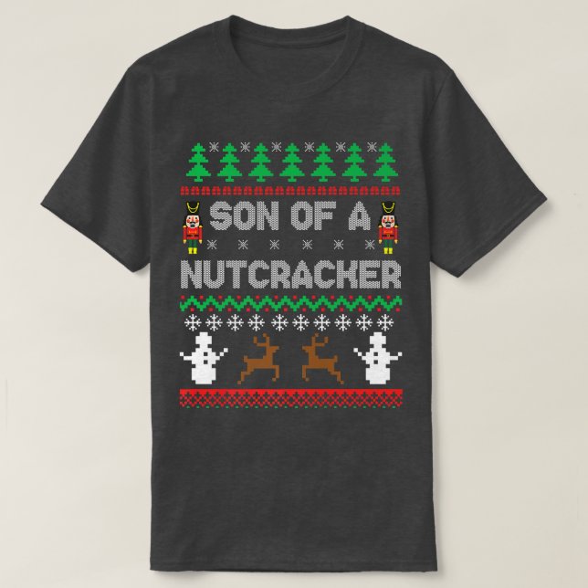 Son till Nutcracker Funny God Julsötare P T Shirt (Design framsida)