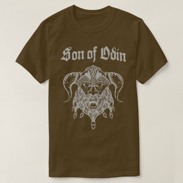 Son till Odin Viking Warrior Nordmann Bart T Shirt (Design framsida)