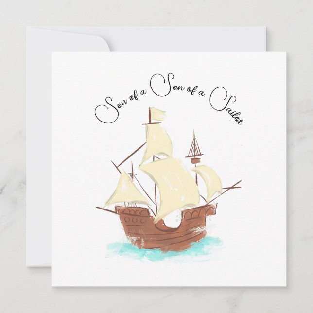Son till Sailor pirat Inbjudningar (Framsida)