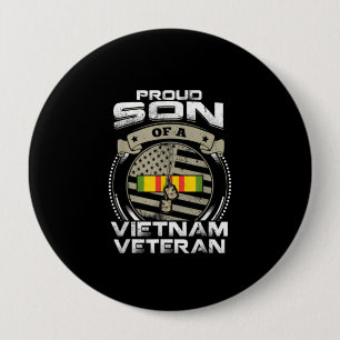 Son till Vietnam Veteran American Flagga Far Knapp
