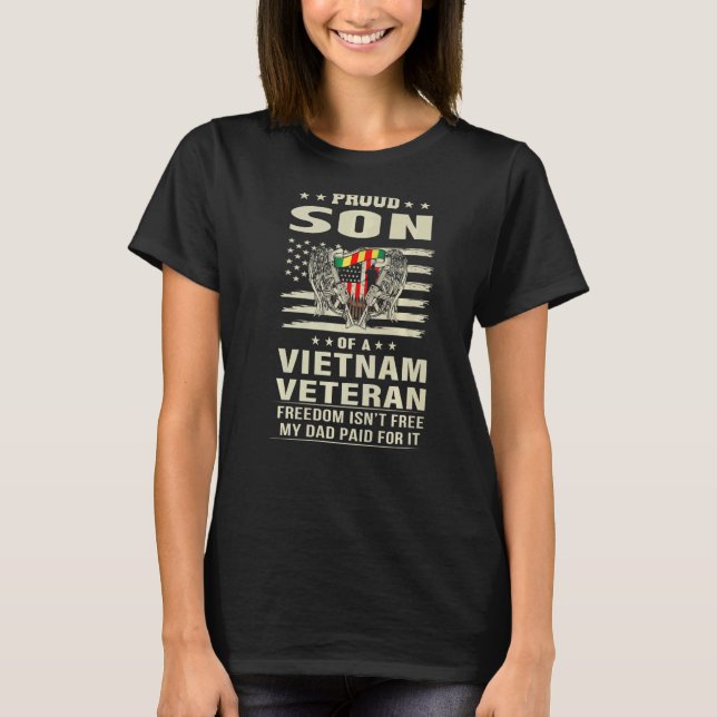 Son till Vietnams veteransoldat T Shirt (Framsida)