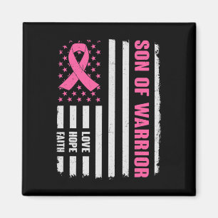 Son till Warrior American Flagga Breast Cancer Awa Magnet