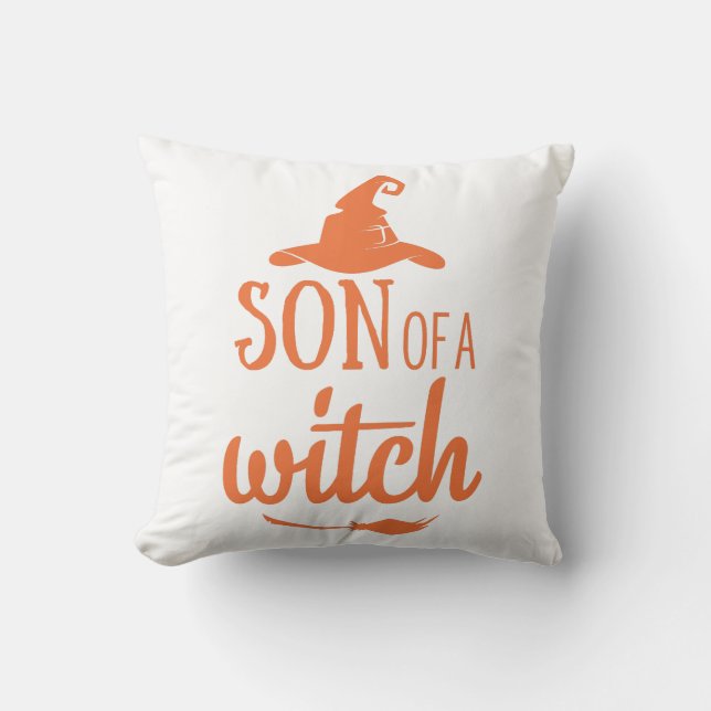 Son till Witch Funny Halloween Kudde (Framsida)