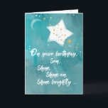 Son Tween eller Tonåring Birthday Night Himlar Bri Kort<br><div class="desc">Det här kortet är särskilt designat för din son som han säkert kommer att uppskatta. En lysande stjärna på kortets framsida som låter din son veta att han kan skina på sin födelsedag eller någon annan dag.</div>