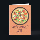 Son Tween Tonåring Pizza Birthday Kort<br><div class="desc">Lägg ett stort skratt på din sons ansikte på hans speciella dag genom att ge honom detta roliga pizzakakort för att hälsa honom grattis på födelsedagen. Säg till honom att du kärlek honom till pizzor!</div>
