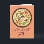 Son Tween Tonåring Pizza Birthday Kort<br><div class="desc">Lägg ett stort skratt på din sons ansikte på hans speciella dag genom att ge honom detta roliga pizzakakort för att hälsa honom grattis på födelsedagen. Säg till honom att du kärlek honom till pizzor!</div>