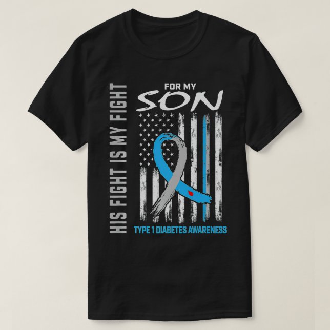 Son Typ 1-diabetes - medvetandegrad Ribbon America T Shirt (Design framsida)