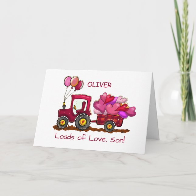 Son Valentines day Loads of Kärlek och Hearts Kort (Framsida)