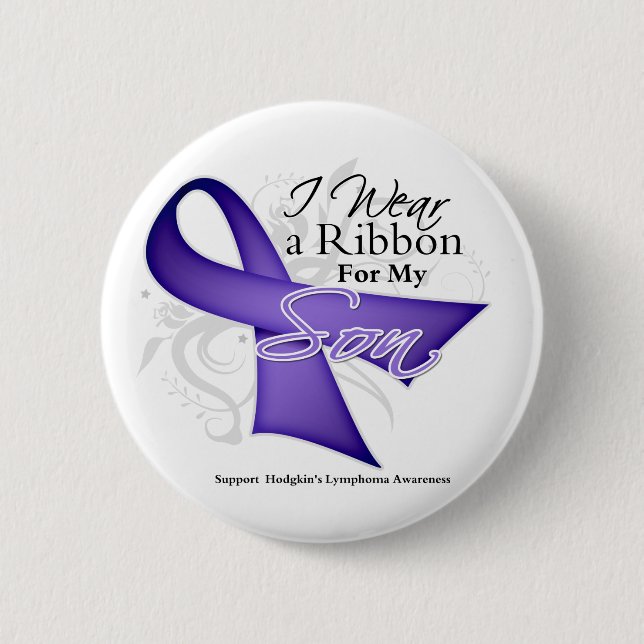 Son Violet Ribbon-Hodgkins Lymphoma Knapp (Framsida)