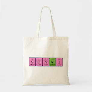 Sonali Periodisk bord namn tote bag Tygkasse