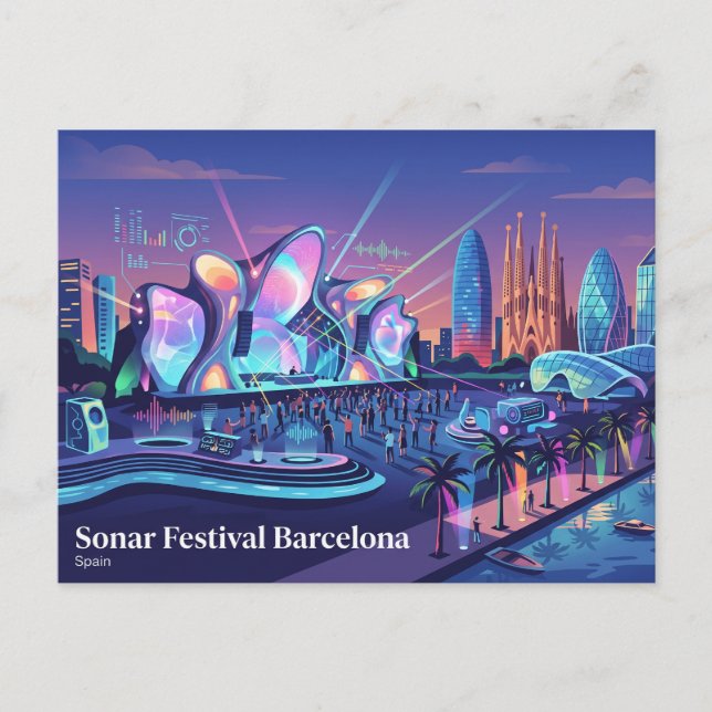 Sonar Festival Barcelona Spanien Vykort (Framsida)